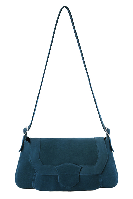 Dress handbag in peacock blue leather - Top view